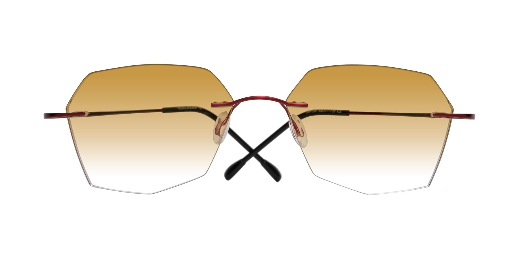 Folded Front of Denzel in Wine with Champagne Gradient Lenses