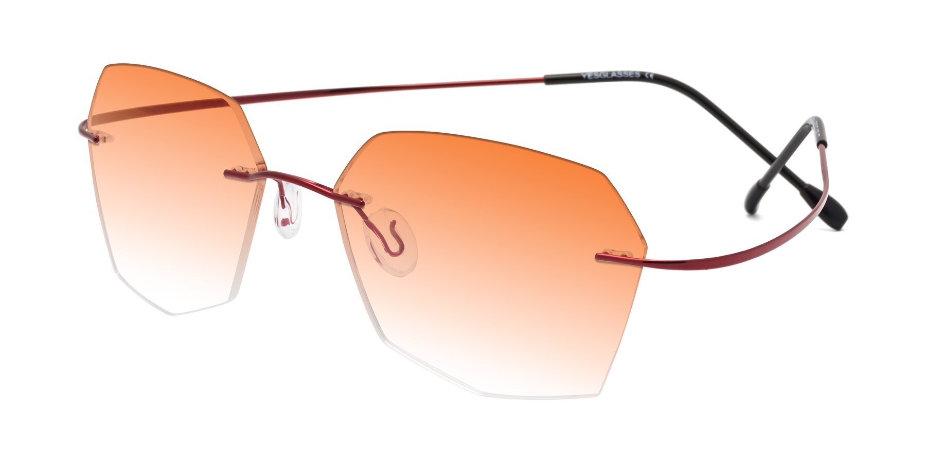 Angle of Denzel in Wine with Orange Gradient Lenses