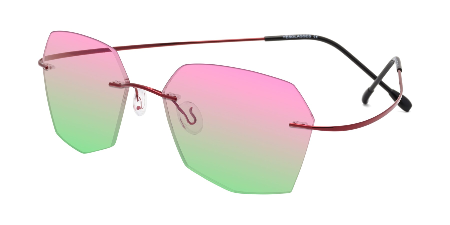 Angle of Denzel in Wine with Pink / Green Gradient Lenses