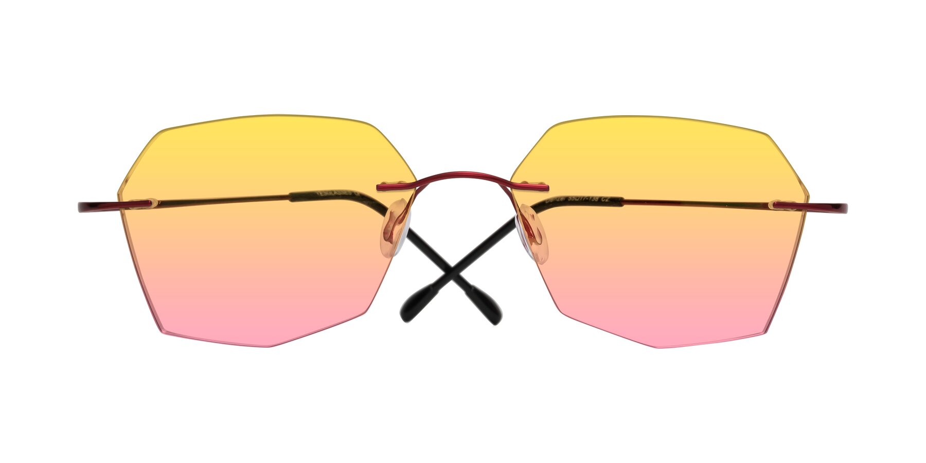 Folded Front of Denzel in Wine with Yellow / Pink Gradient Lenses