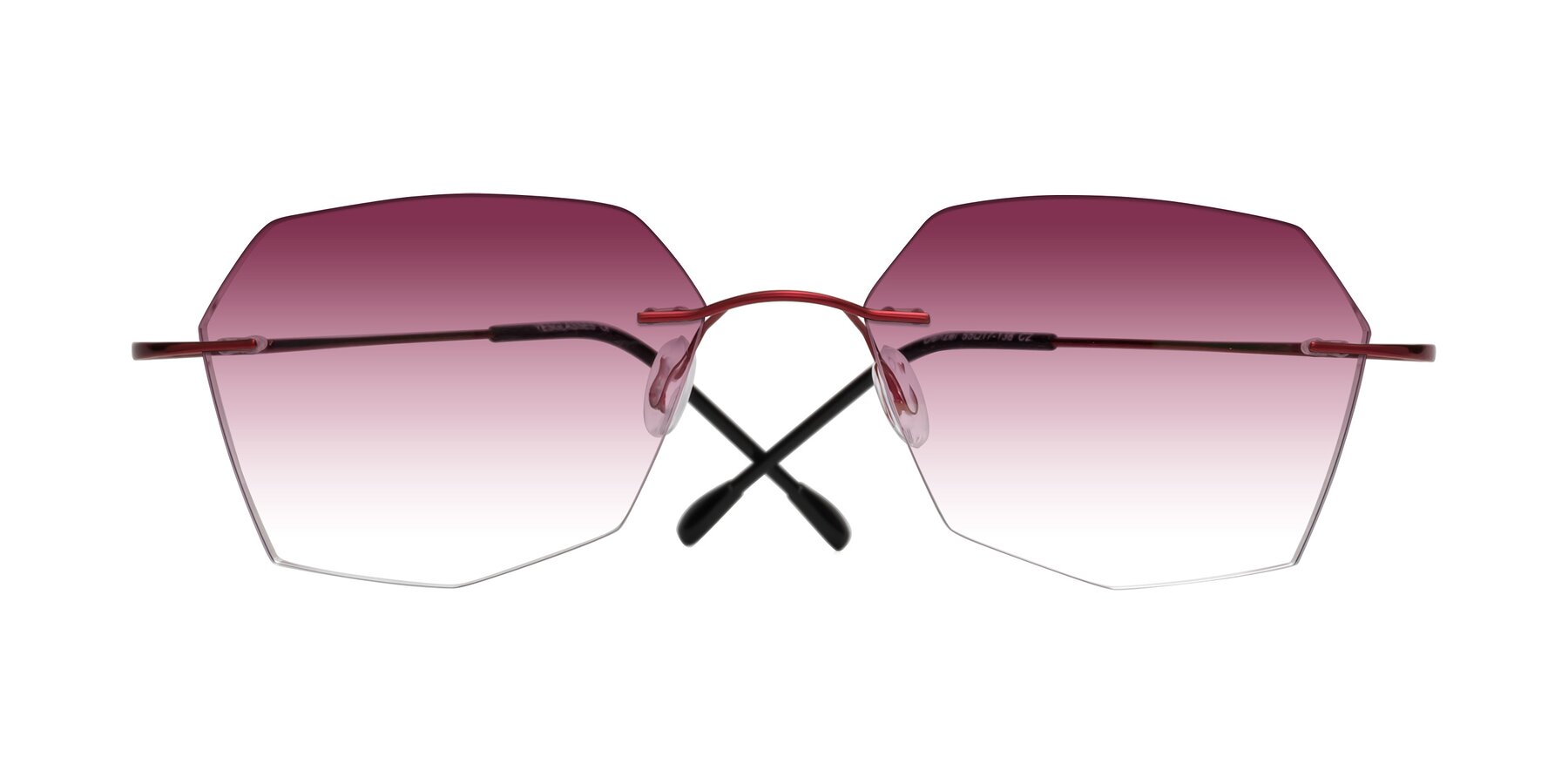 Folded Front of Denzel in Wine with Wine Gradient Lenses