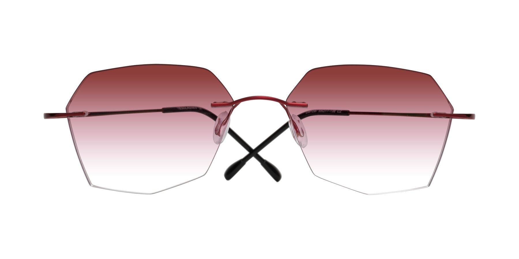 Folded Front of Denzel in Wine with Garnet Gradient Lenses