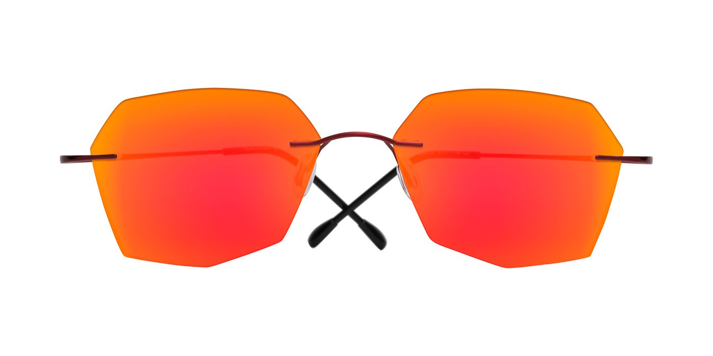 Denzel - Wine Flash Mirrored Sunglasses
