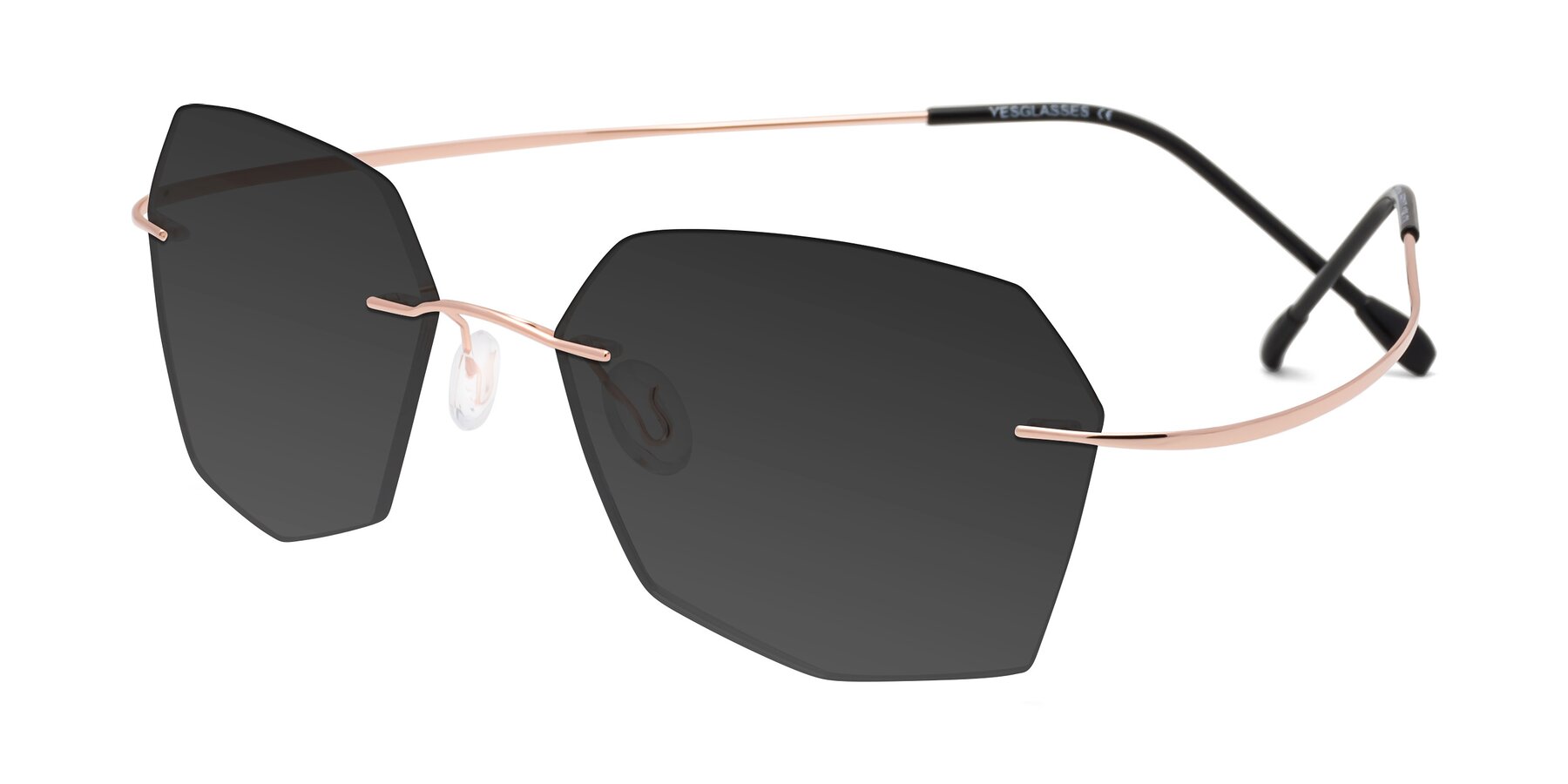 Angle of Denzel in Rose Gold with Gray Tinted Lenses