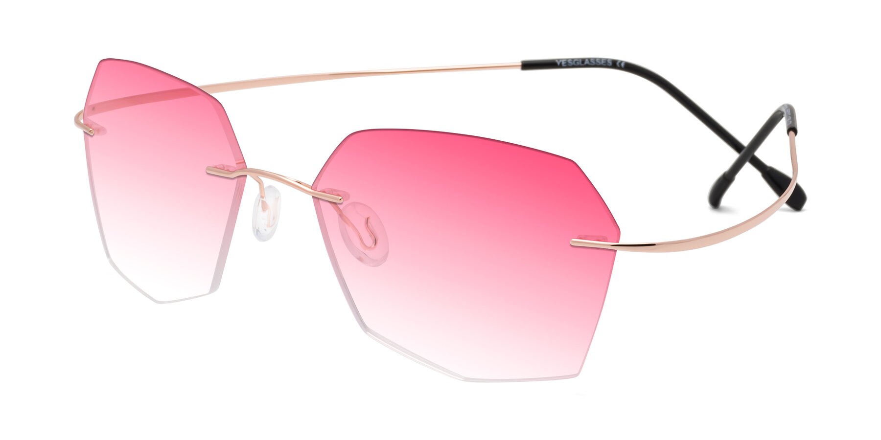 Angle of Denzel in Rose Gold with Pink Gradient Lenses