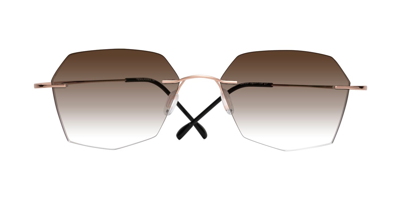 Denzel - Rose Gold Gradient Sunglasses