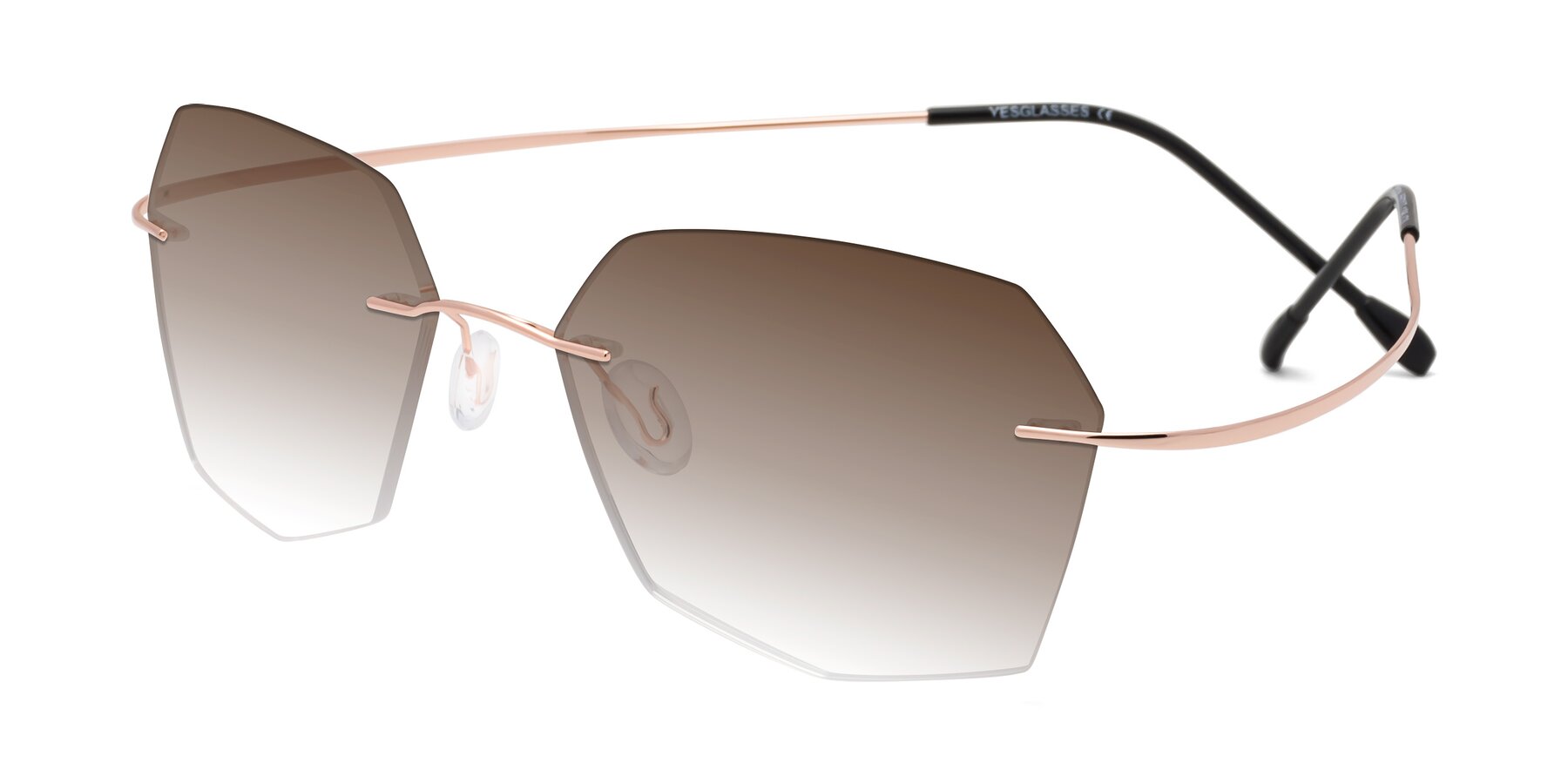 Angle of Denzel in Rose Gold with Brown Gradient Lenses