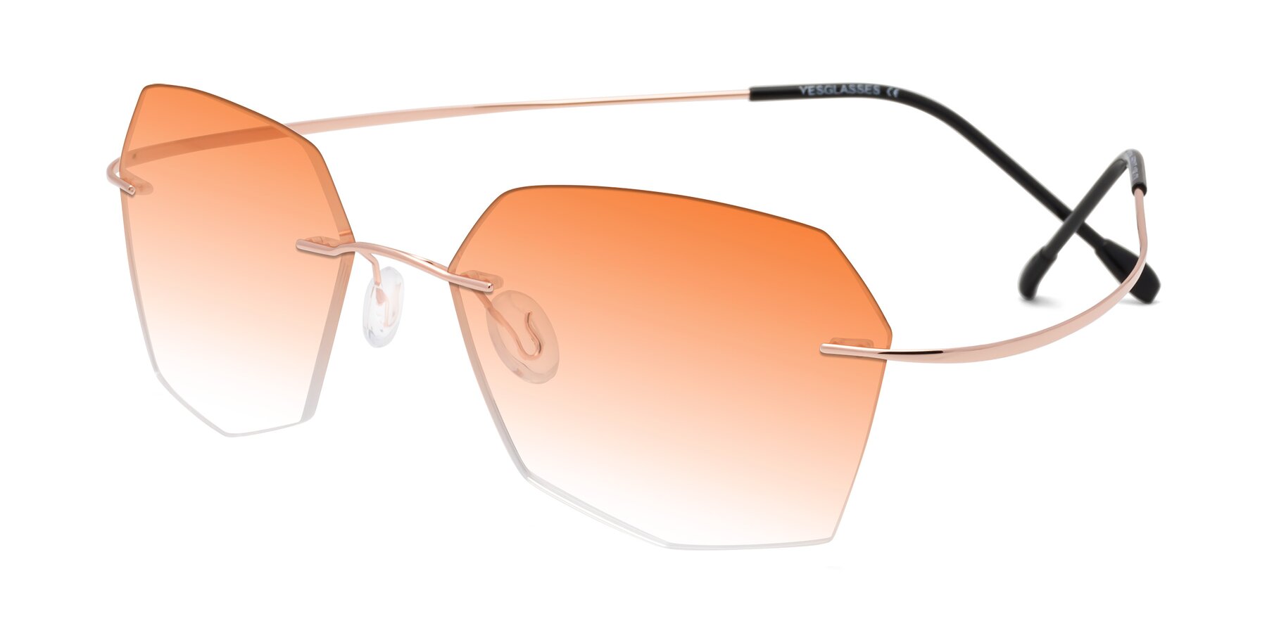 Angle of Denzel in Rose Gold with Orange Gradient Lenses