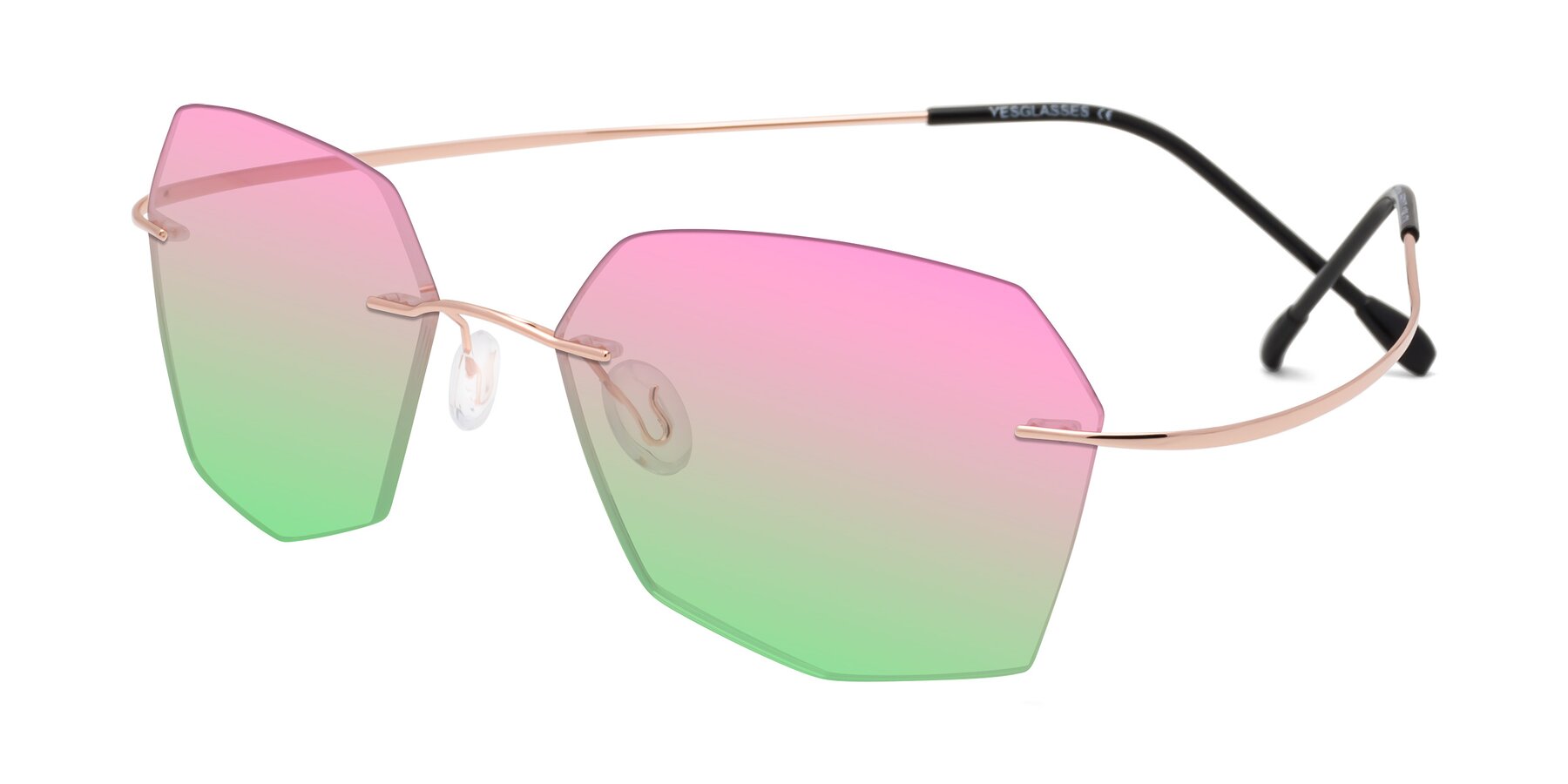 Angle of Denzel in Rose Gold with Pink / Green Gradient Lenses