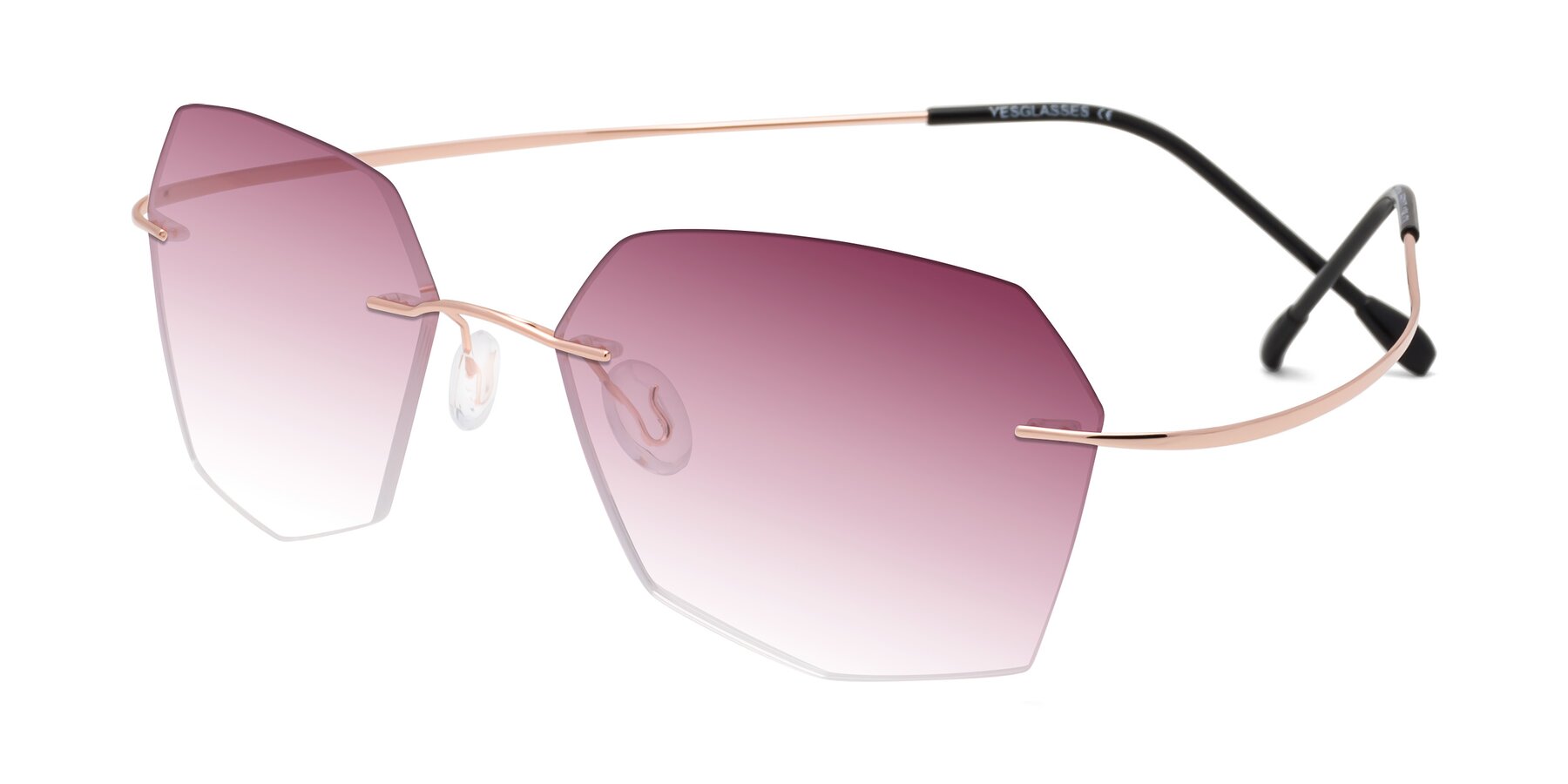 Angle of Denzel in Rose Gold with Wine Gradient Lenses