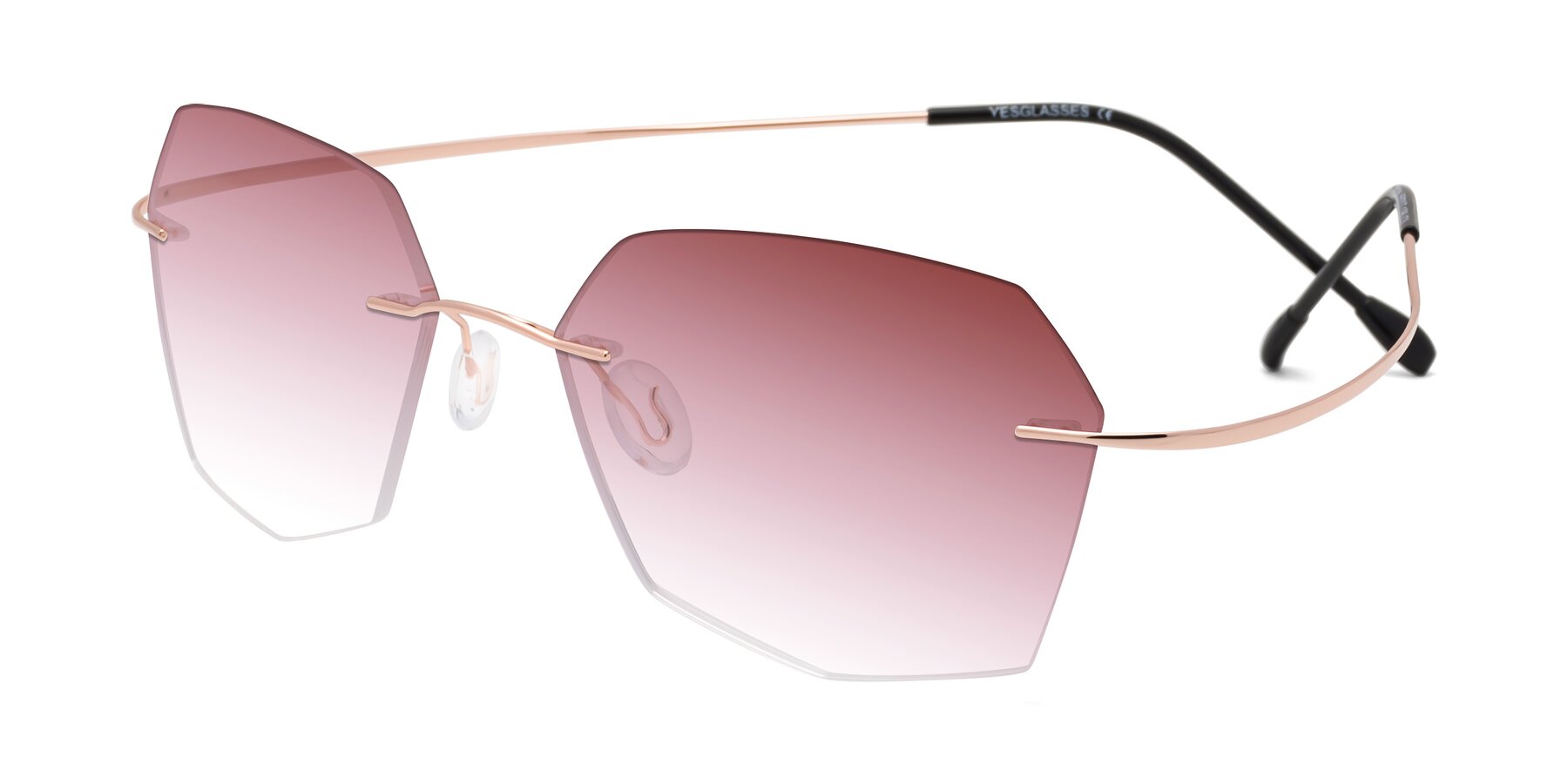 Angle of Denzel in Rose Gold with Garnet Gradient Lenses