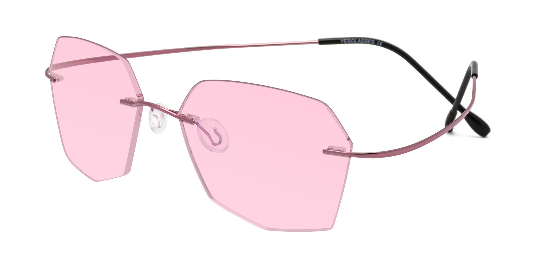 Angle of Denzel in Light Pink with Light Pink Tinted Lenses