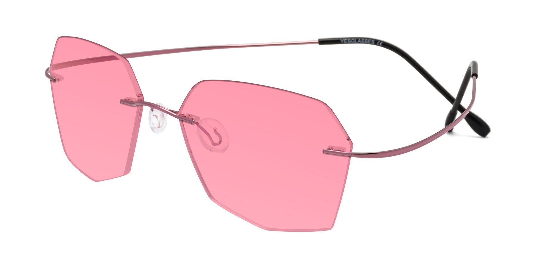 Angle of Denzel in Light Pink with Pink Tinted Lenses