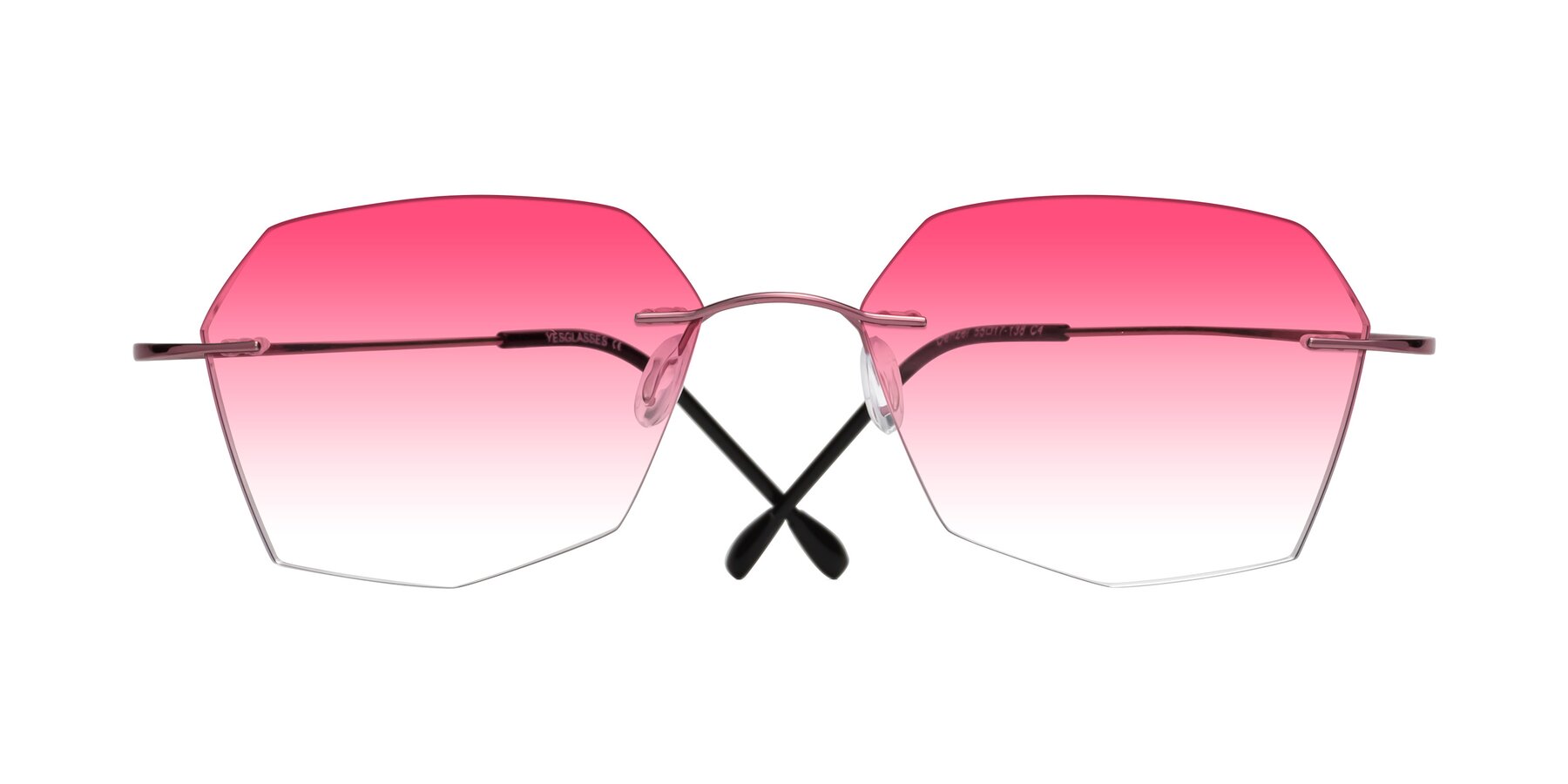 Folded Front of Denzel in Light Pink with Pink Gradient Lenses