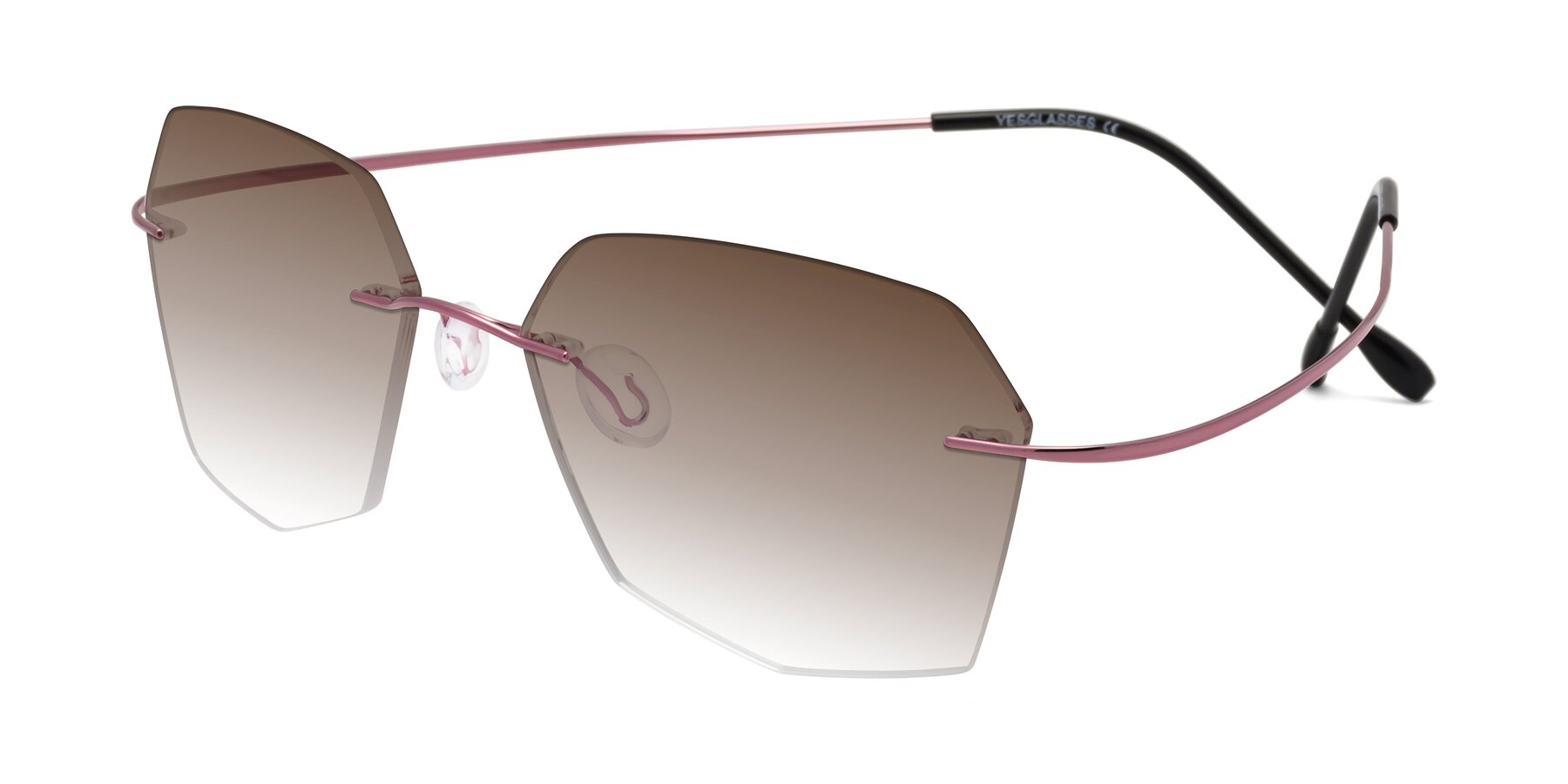 Angle of Denzel in Light Pink with Brown Gradient Lenses