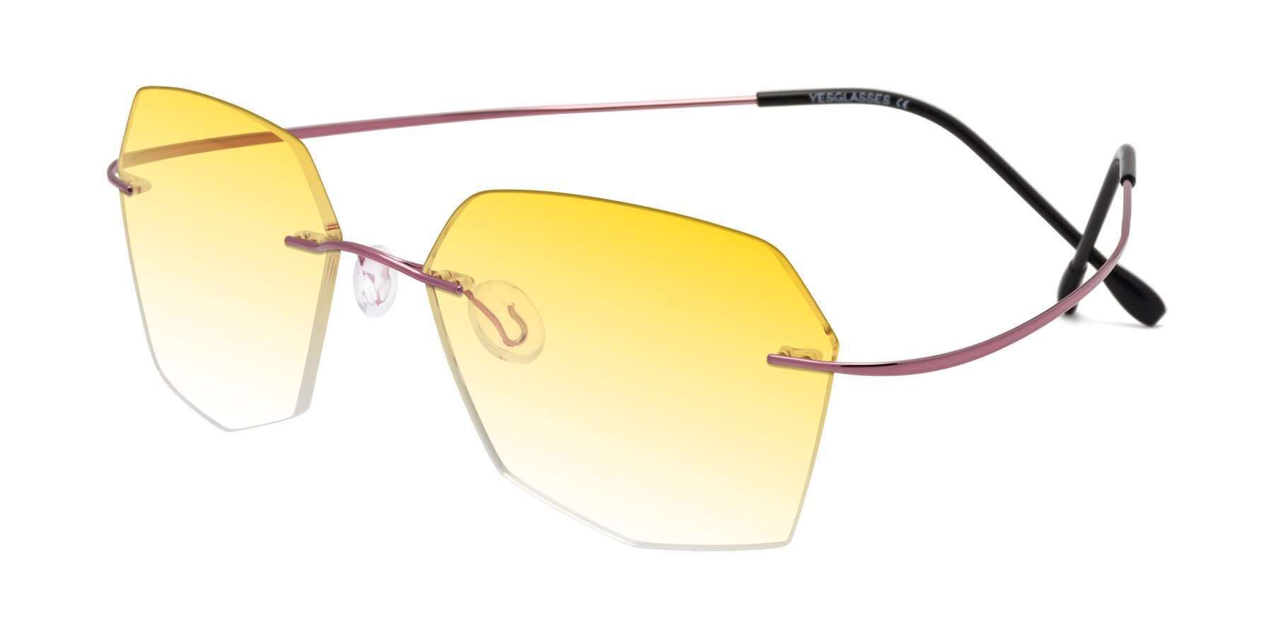 Angle of Denzel in Light Pink with Yellow Gradient Lenses