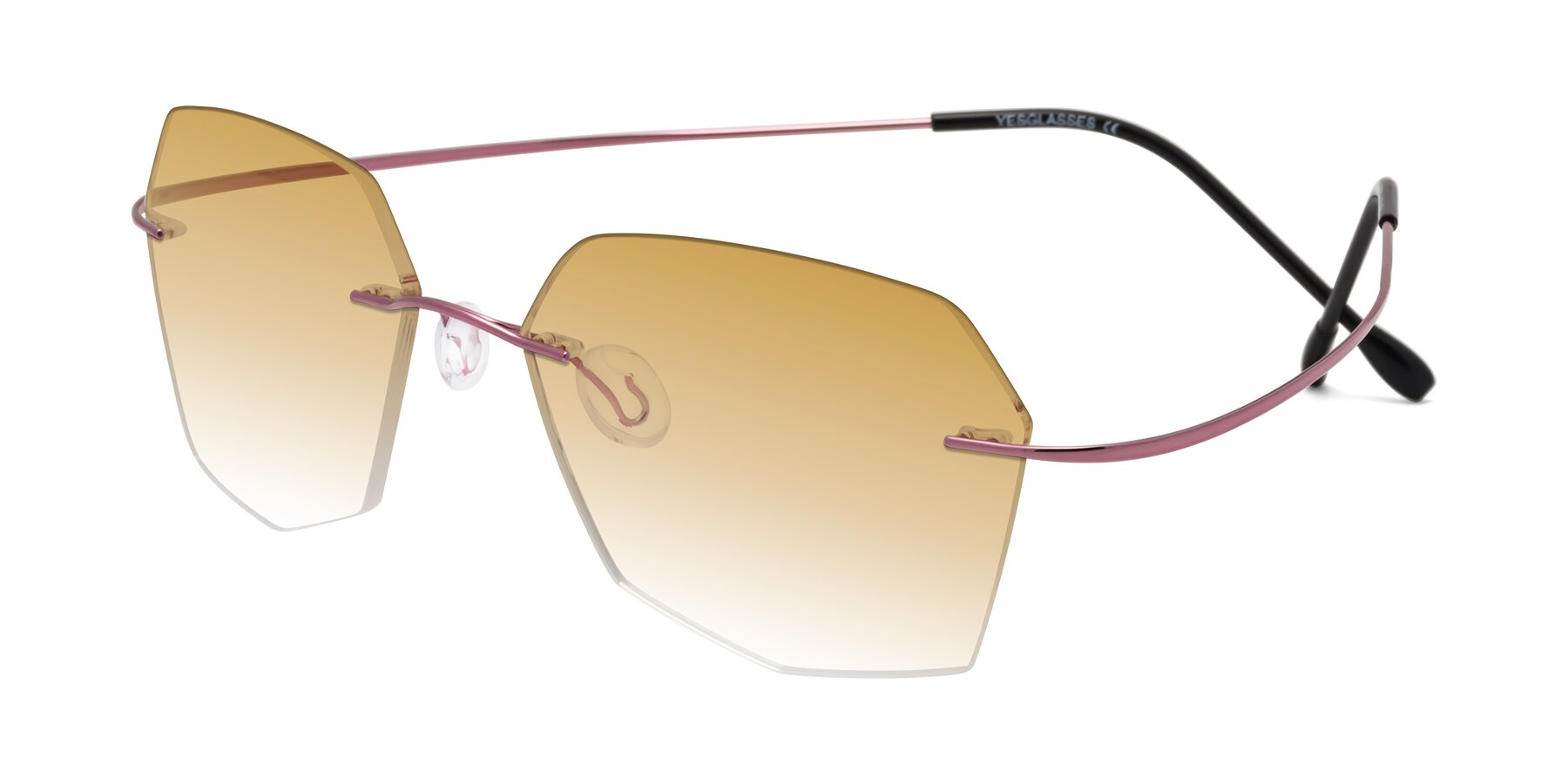 Angle of Denzel in Light Pink with Champagne Gradient Lenses