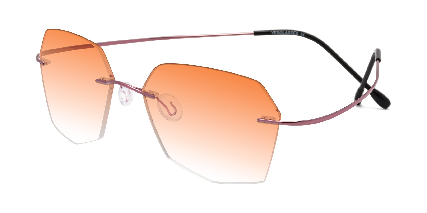 Angle of Denzel in Light Pink with Orange Gradient Lenses