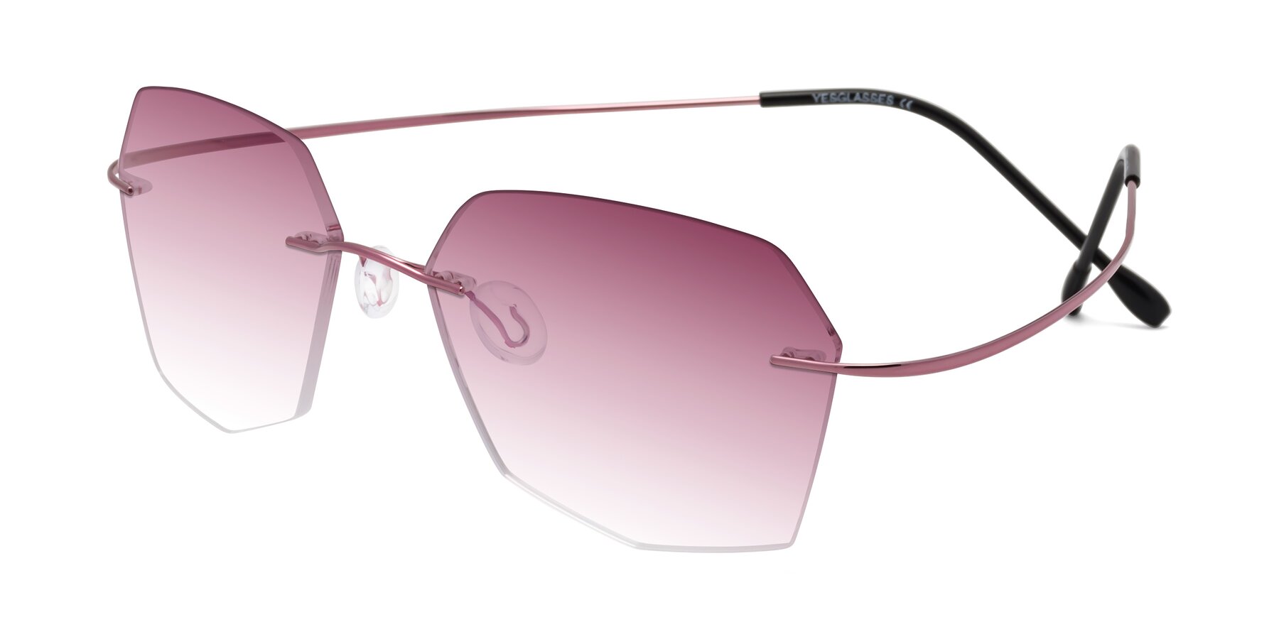 Angle of Denzel in Light Pink with Wine Gradient Lenses