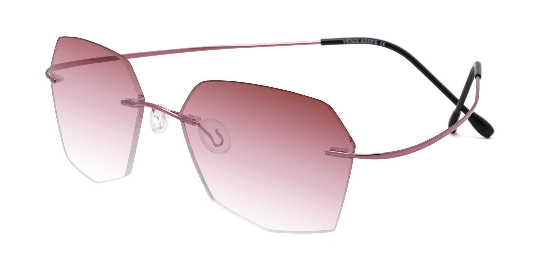 Angle of Denzel in Light Pink with Garnet Gradient Lenses