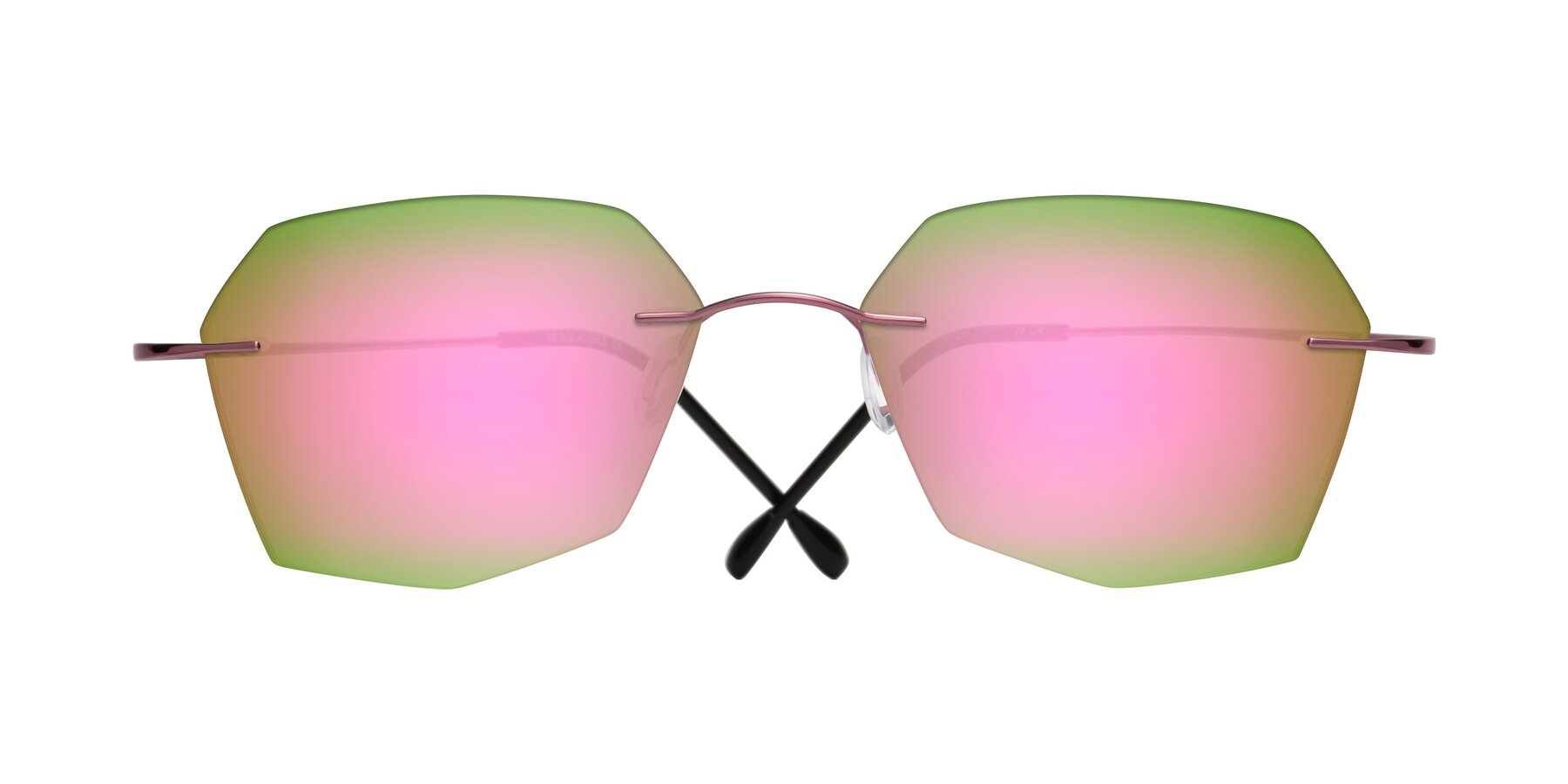 Folded Front of Denzel in Light Pink with Pink Mirrored Lenses