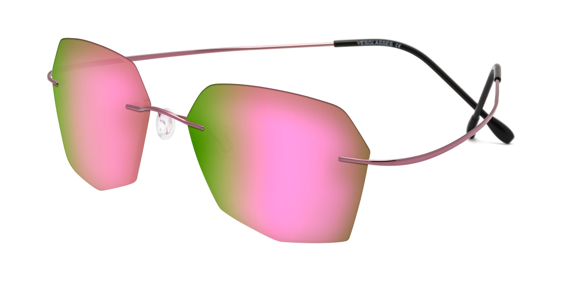 Angle of Denzel in Light Pink with Pink Mirrored Lenses