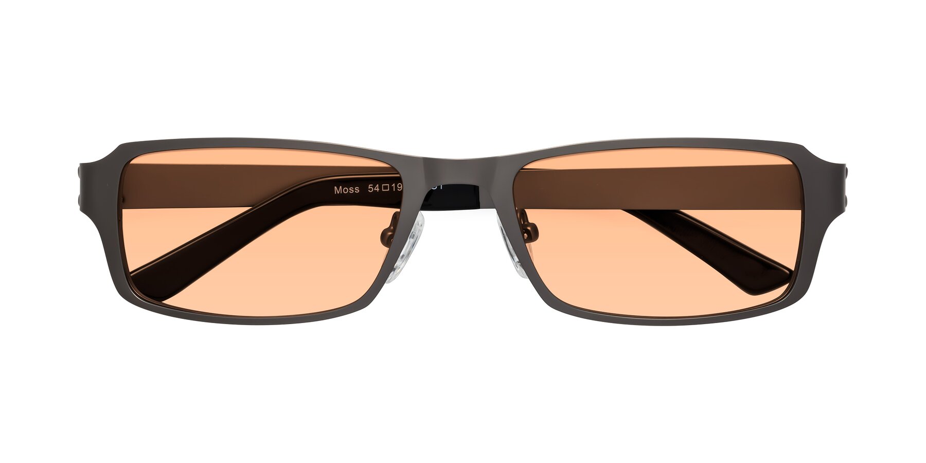 Folded Front of Moss in Gunmetal with Light Orange Tinted Lenses