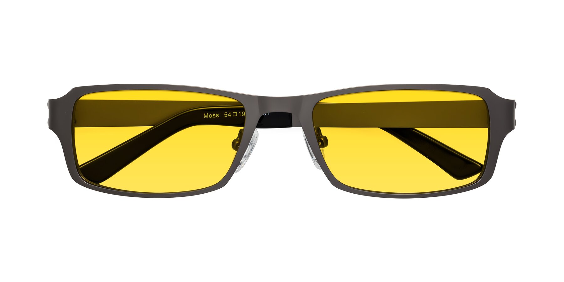 Folded Front of Moss in Gunmetal with Yellow Tinted Lenses