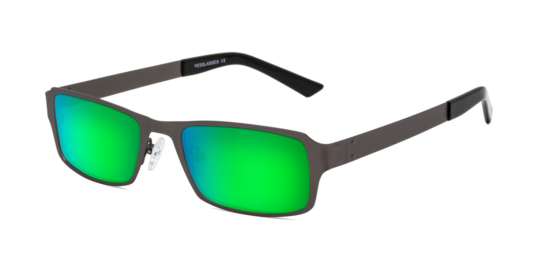 Angle of Moss in Gunmetal with Green Mirrored Lenses