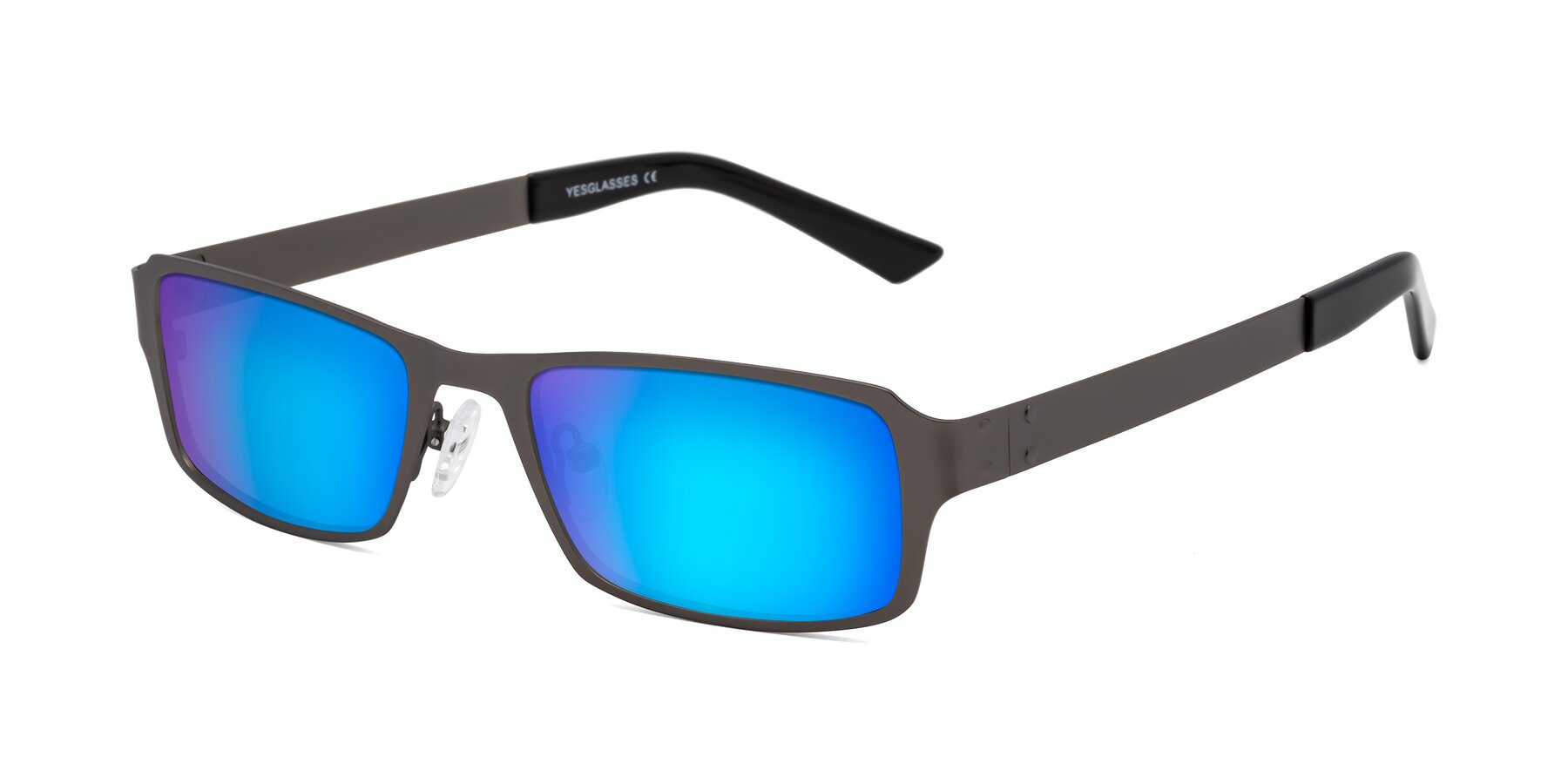 Angle of Moss in Gunmetal with Blue Mirrored Lenses