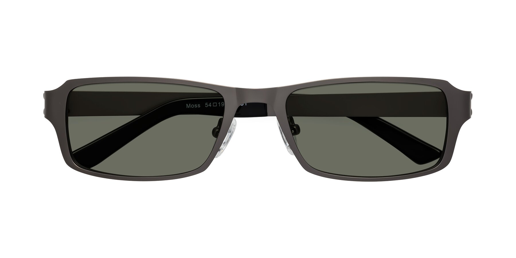 Folded Front of Moss in Gunmetal with Gray Polarized Lenses