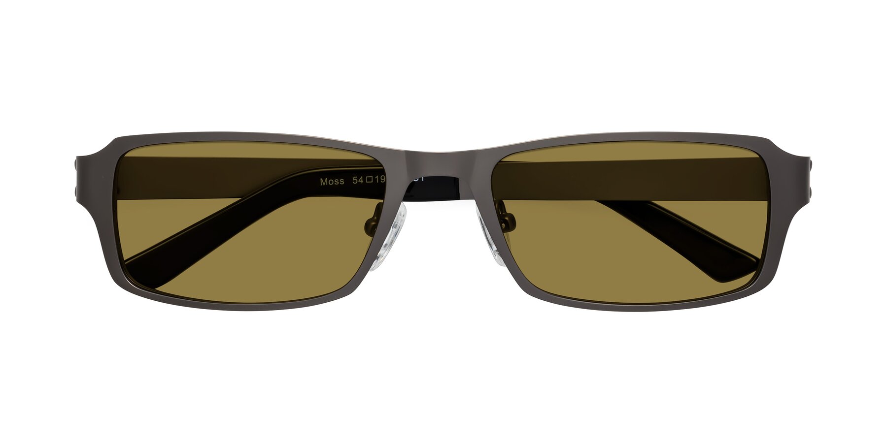 Folded Front of Moss in Gunmetal with Brown Polarized Lenses