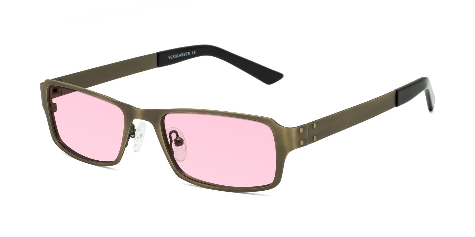 Angle of Moss in Bronze with Light Pink Tinted Lenses