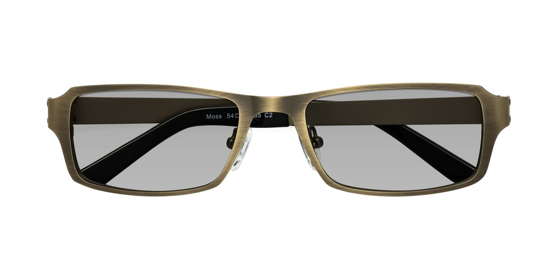 Folded Front of Moss in Bronze with Light Gray Tinted Lenses