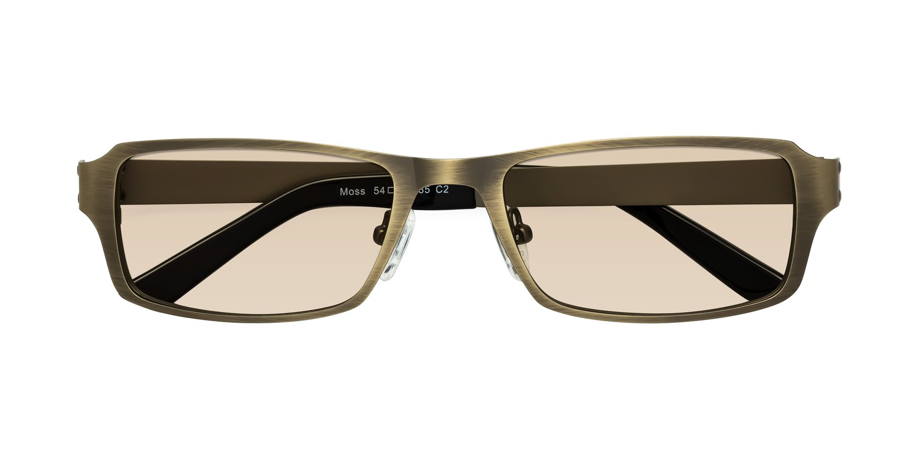 Folded Front of Moss in Bronze with Light Brown Tinted Lenses