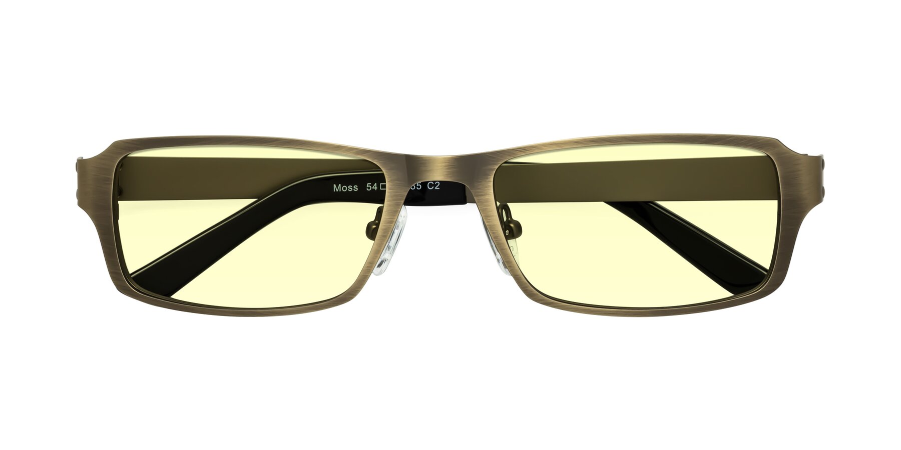 Folded Front of Moss in Bronze with Light Yellow Tinted Lenses