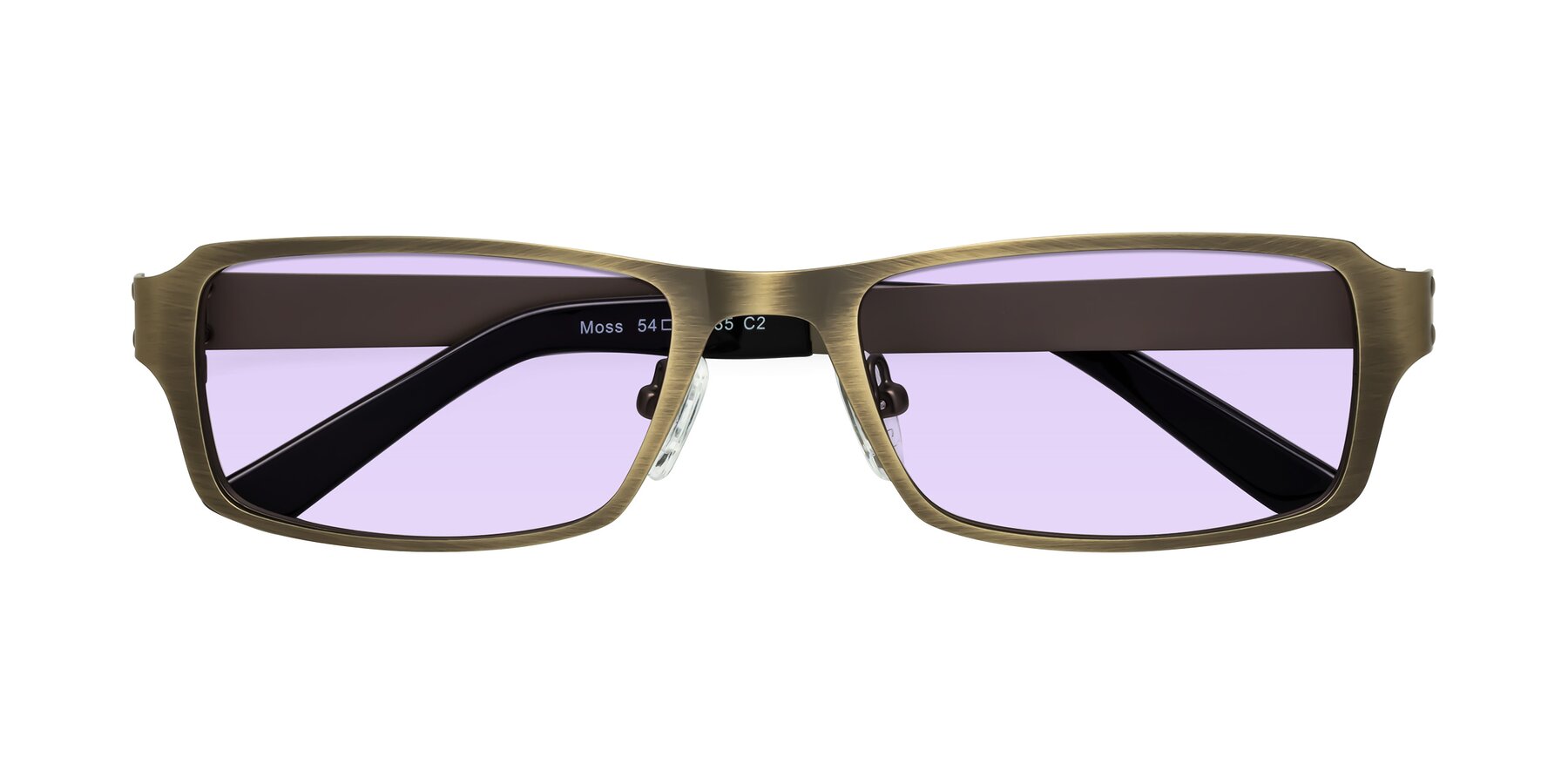 Folded Front of Moss in Bronze with Light Purple Tinted Lenses