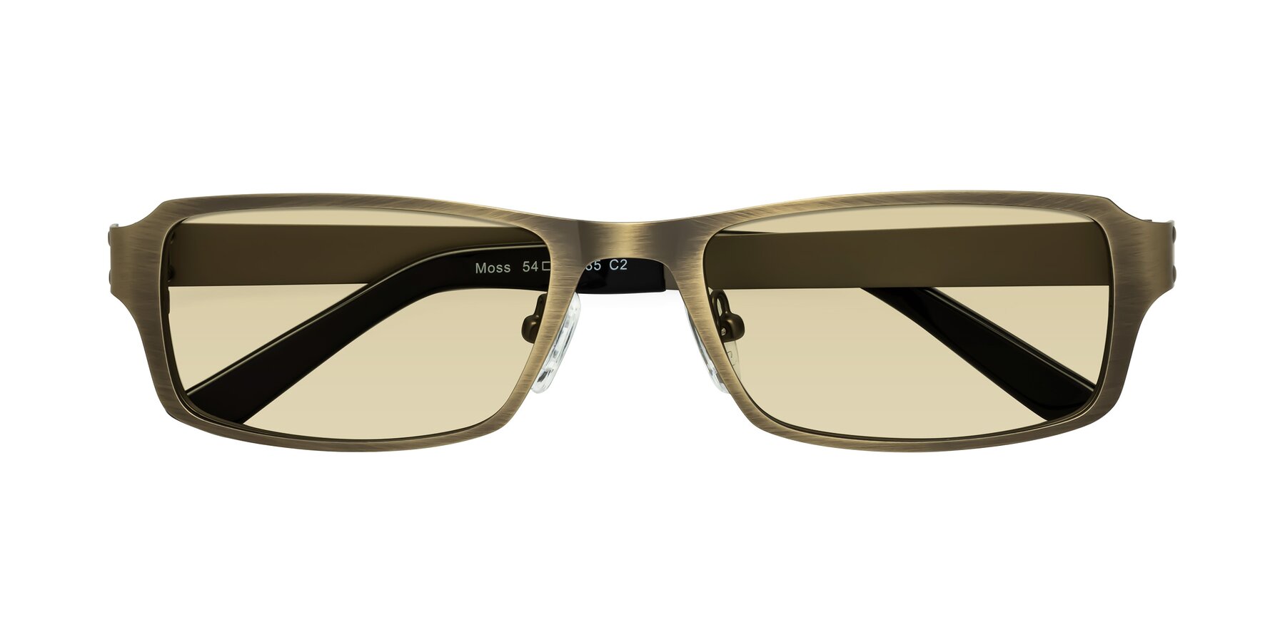 Folded Front of Moss in Bronze with Light Champagne Tinted Lenses