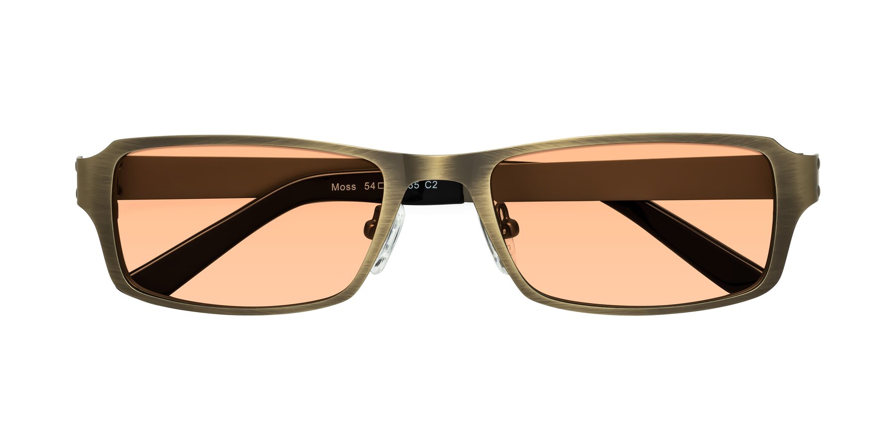 Folded Front of Moss in Bronze with Light Orange Tinted Lenses