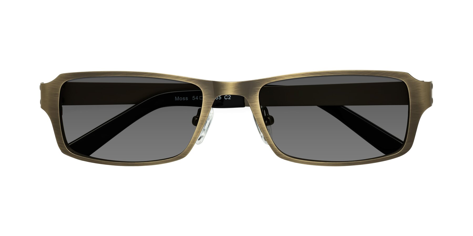 Folded Front of Moss in Bronze with Medium Gray Tinted Lenses