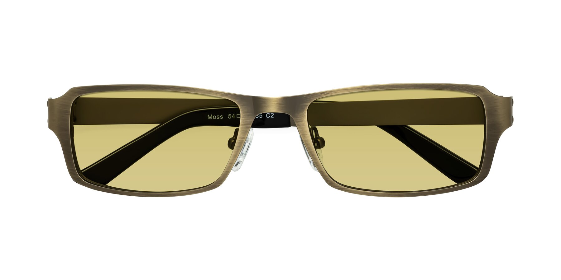 Folded Front of Moss in Bronze with Medium Champagne Tinted Lenses