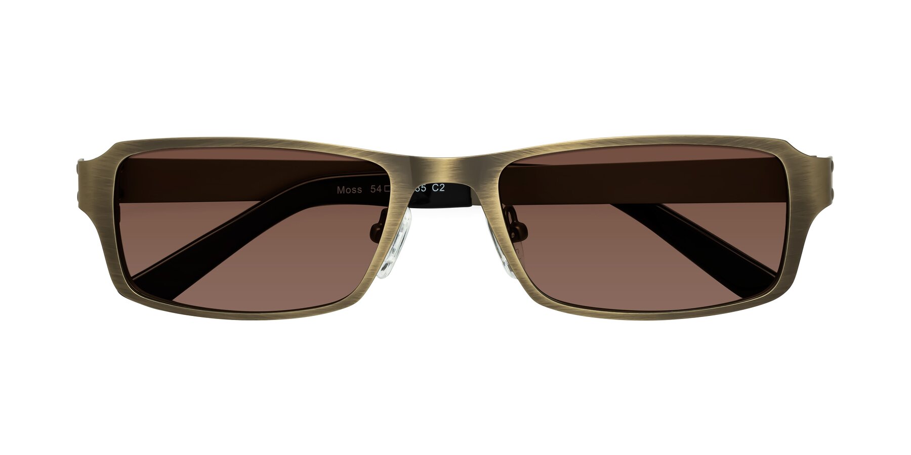 Folded Front of Moss in Bronze with Brown Tinted Lenses