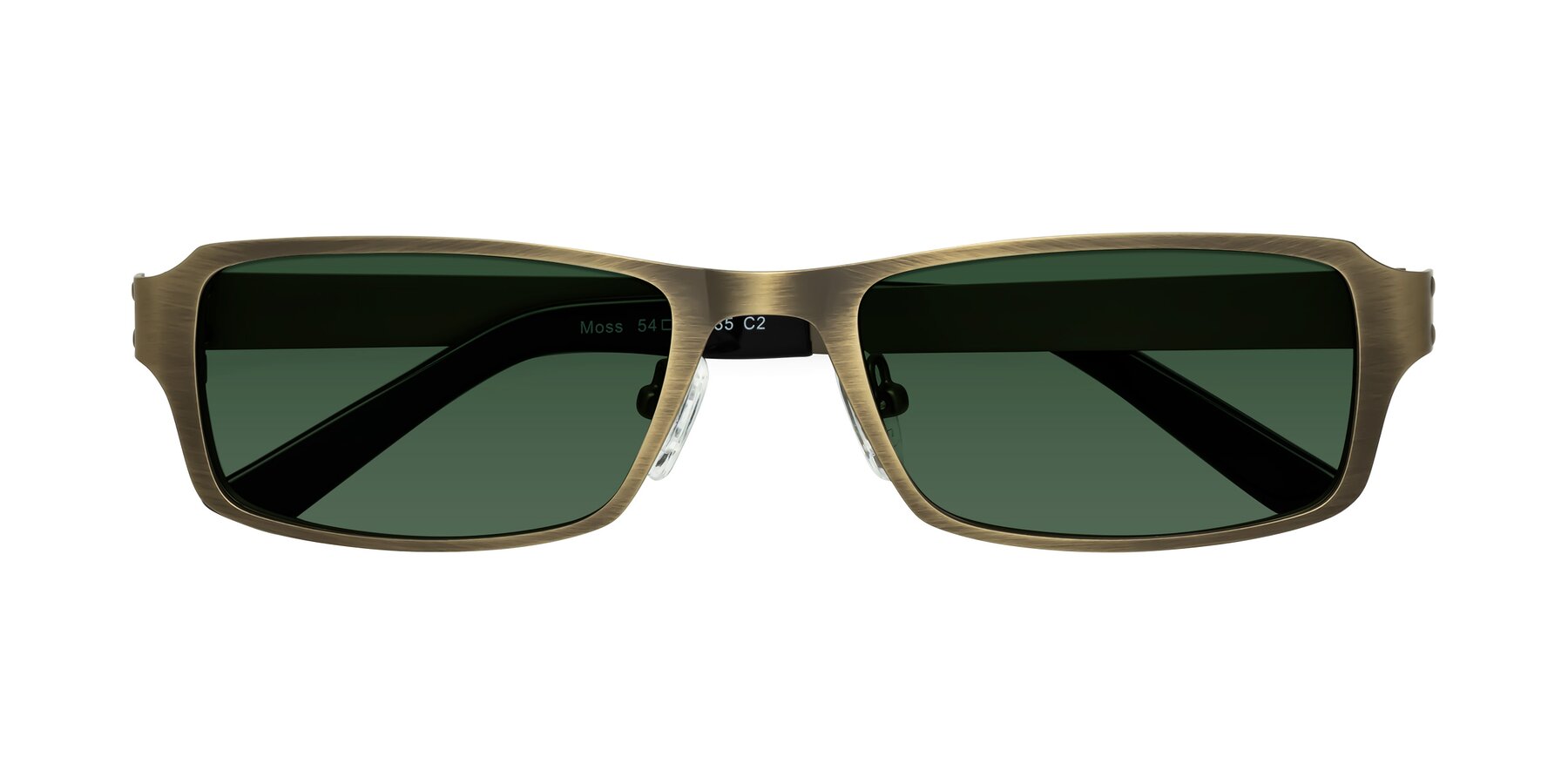 Folded Front of Moss in Bronze with Green Tinted Lenses