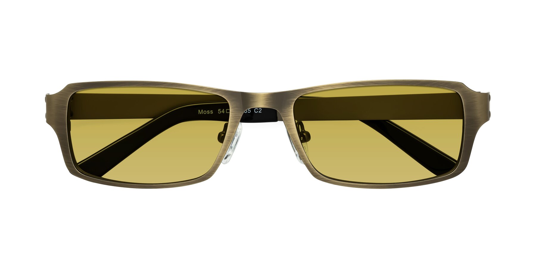 Folded Front of Moss in Bronze with Champagne Tinted Lenses