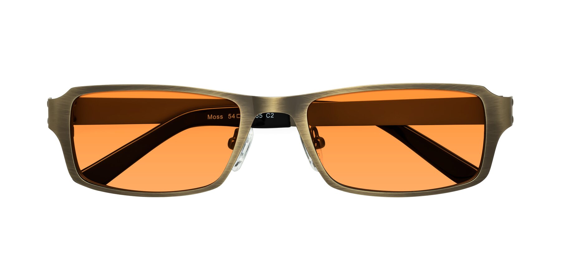 Folded Front of Moss in Bronze with Orange Tinted Lenses