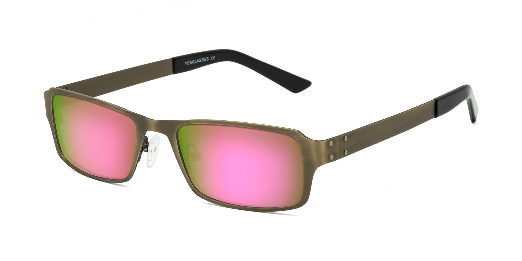 Angle of Moss in Bronze with Pink Mirrored Lenses