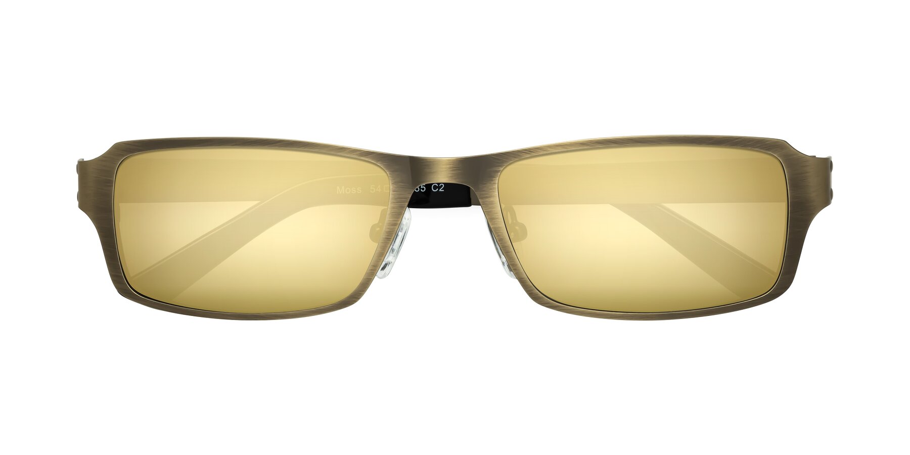 Folded Front of Moss in Bronze with Gold Mirrored Lenses