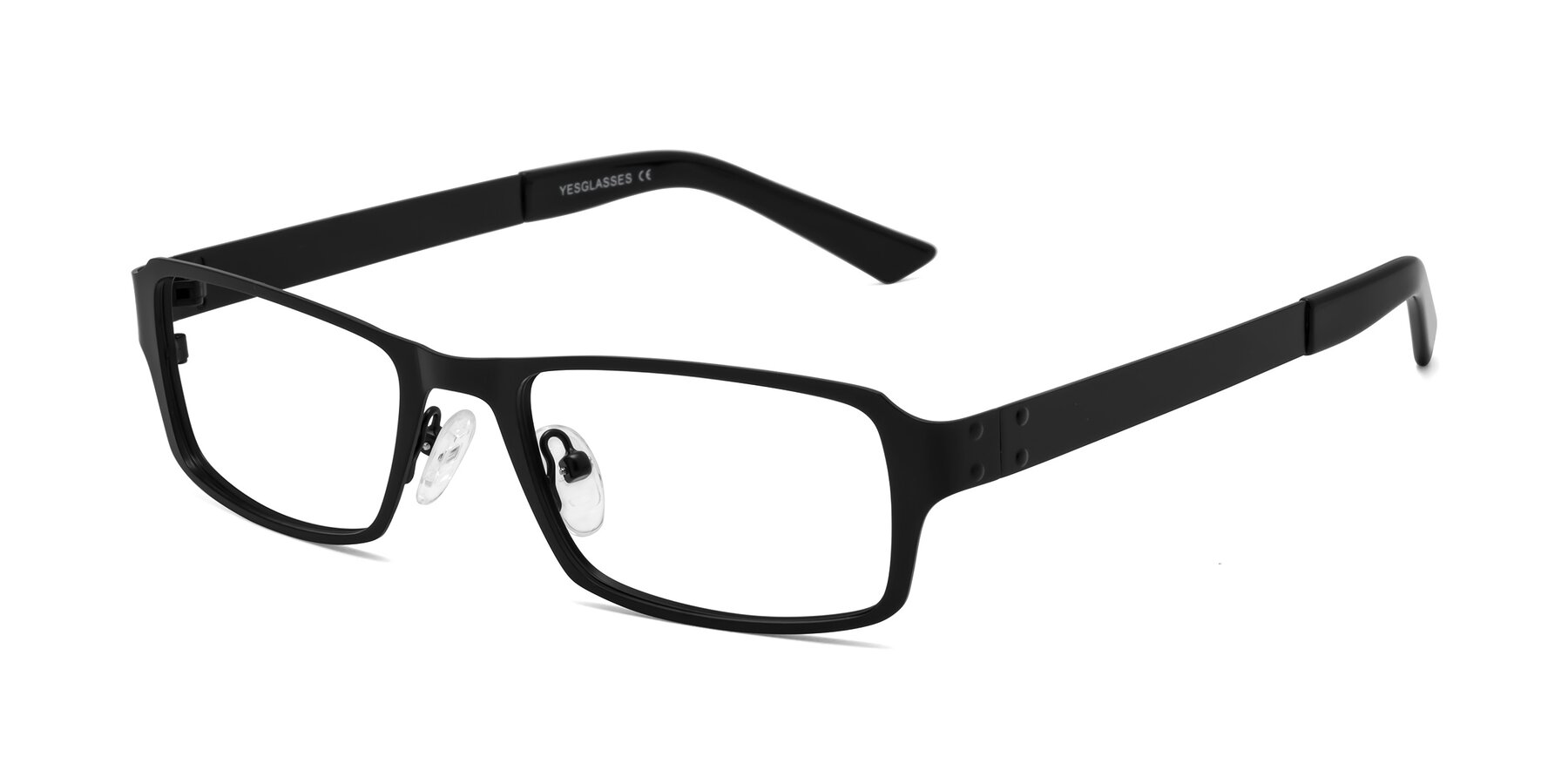 Angle of Moss in Matte Black with Clear Reading Eyeglass Lenses