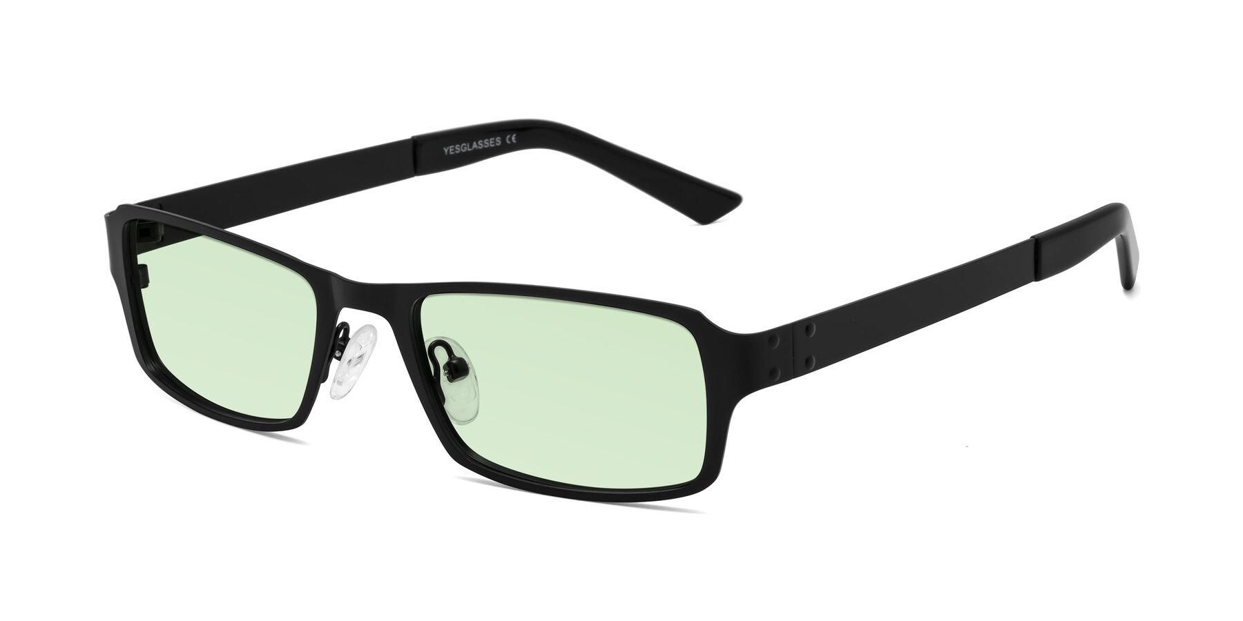 Angle of Moss in Matte Black with Light Green Tinted Lenses