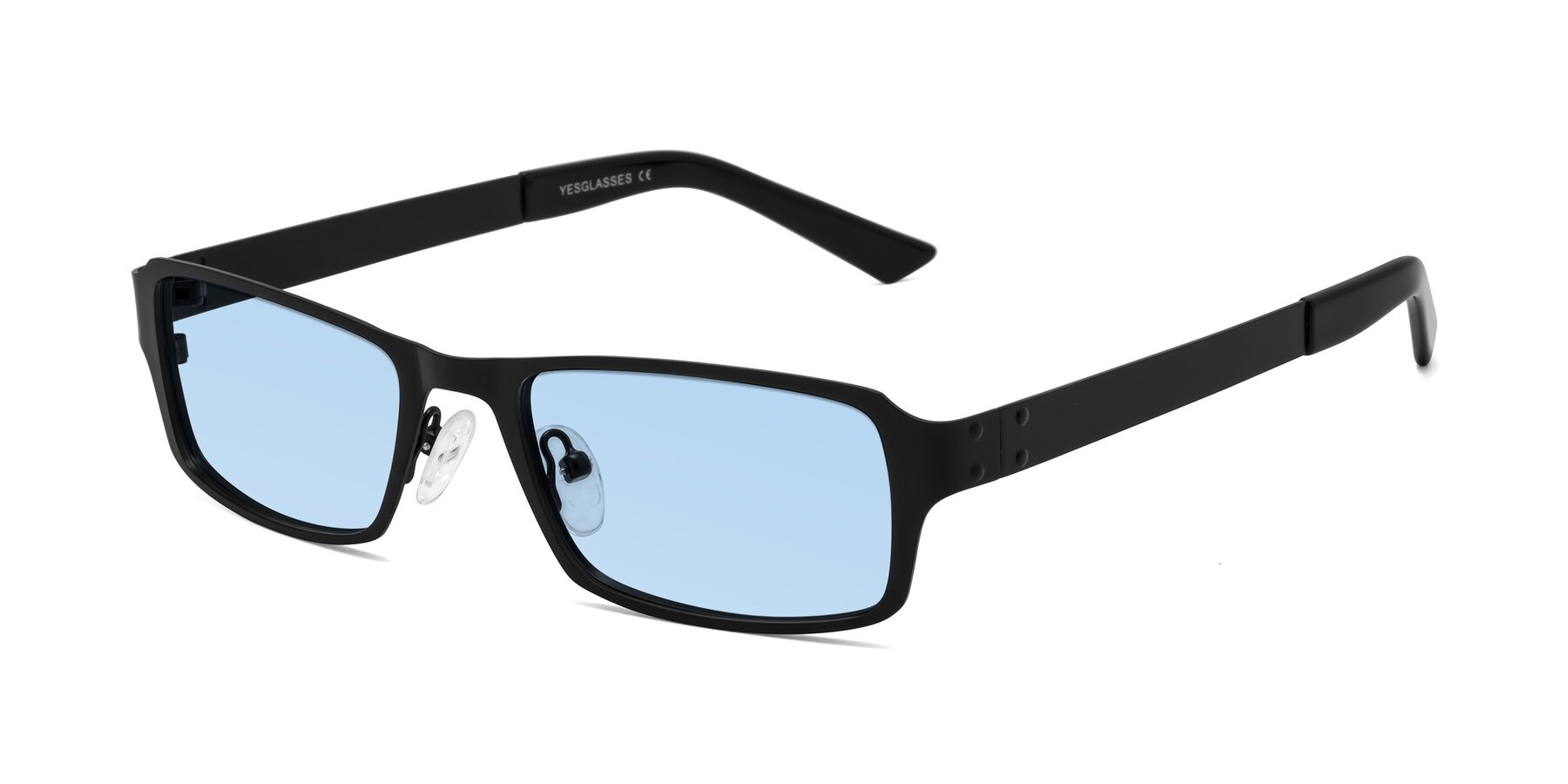 Angle of Moss in Matte Black with Light Blue Tinted Lenses